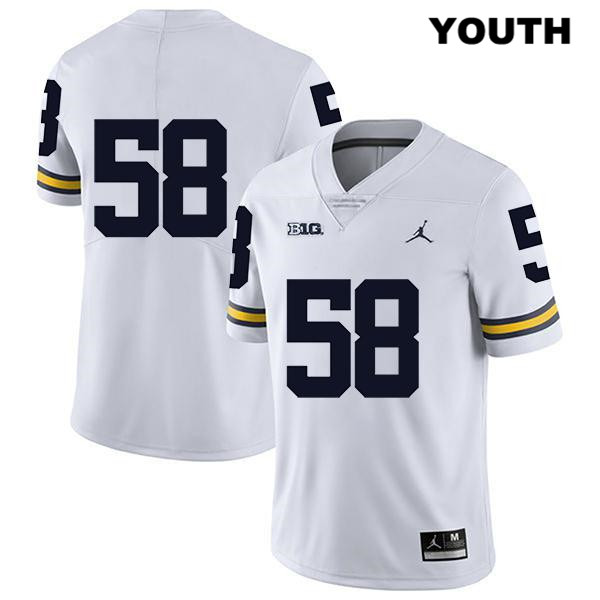 Youth NCAA Michigan Wolverines Mazi Smith #58 No Name White Jordan Brand Authentic Stitched Legend Football College Jersey QP25L42VZ